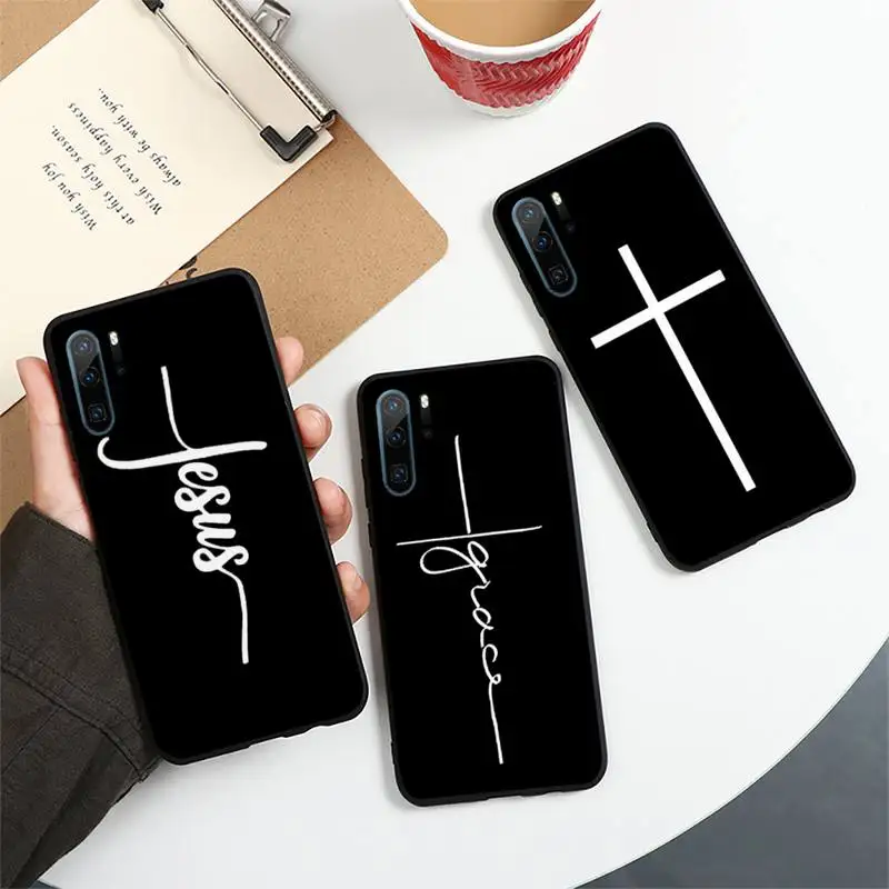 

Jesus Christ cross pattern Phone Case For Huawei honor Mate 10 20 30 40 i 9 8 pro x Lite P smart 2019 nova 5t