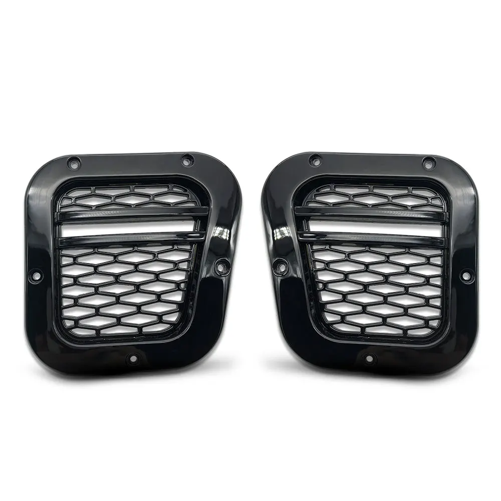 

1 пара боковых вентиляционных решеток крыла для Land Rover Defender 2004 2005 2006 2007-2019, декоративные наклейки на решетку бокового крыла автомобиля