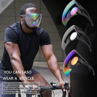 y1uf men women holographic multicolor protective sunglasses full face cover visor uv protection eyewear anti fog mirrored shield