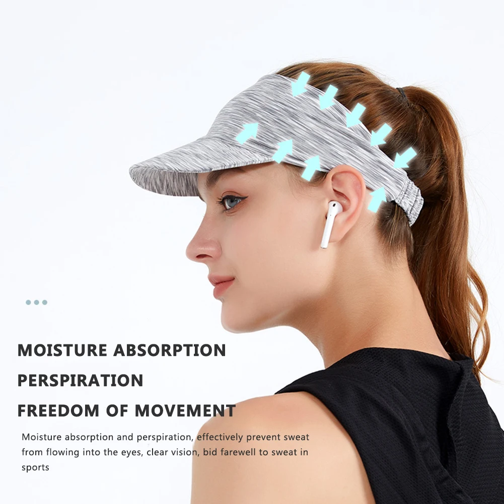 

Unisex Nylon Sunscreen Hat Absorption Sweat Summer Sports UV Protection Headband Empty Top Hat Breathable Headwear