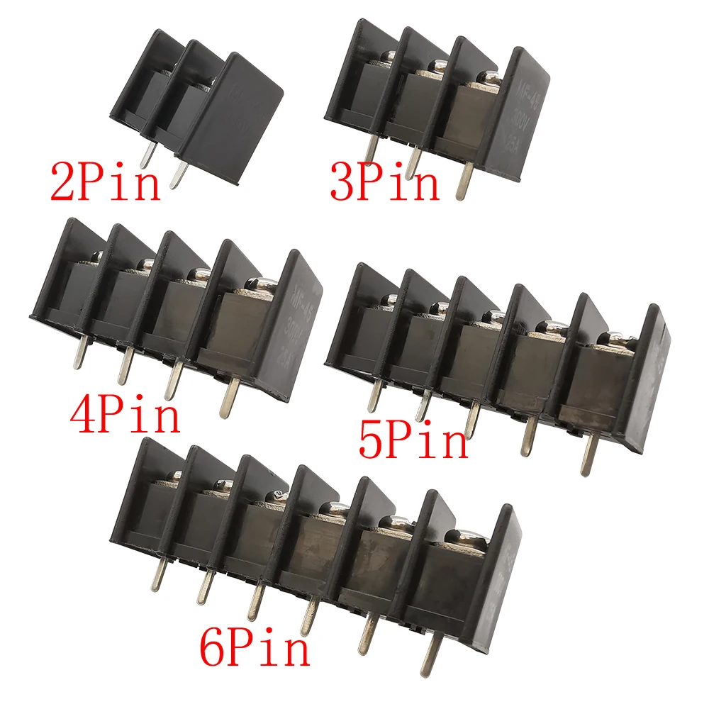 Черные клеммы KF45 9 5 мм 2/3/4/5/6 Pin PCB Винтовые блоки коннектор шаг барьерные разъемы