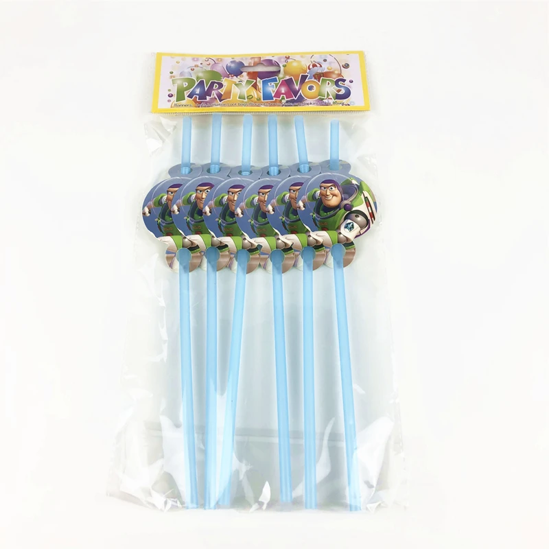 6 шт История игрушек Тема гибкие пластиковые питьевые соломки день рождения