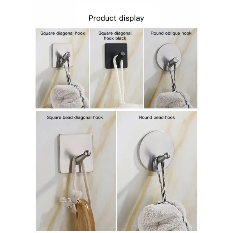 

Creative stainless steel seamless hook without perforation, reusable seamless hook, oil-proof self-adhesive hook, household hook