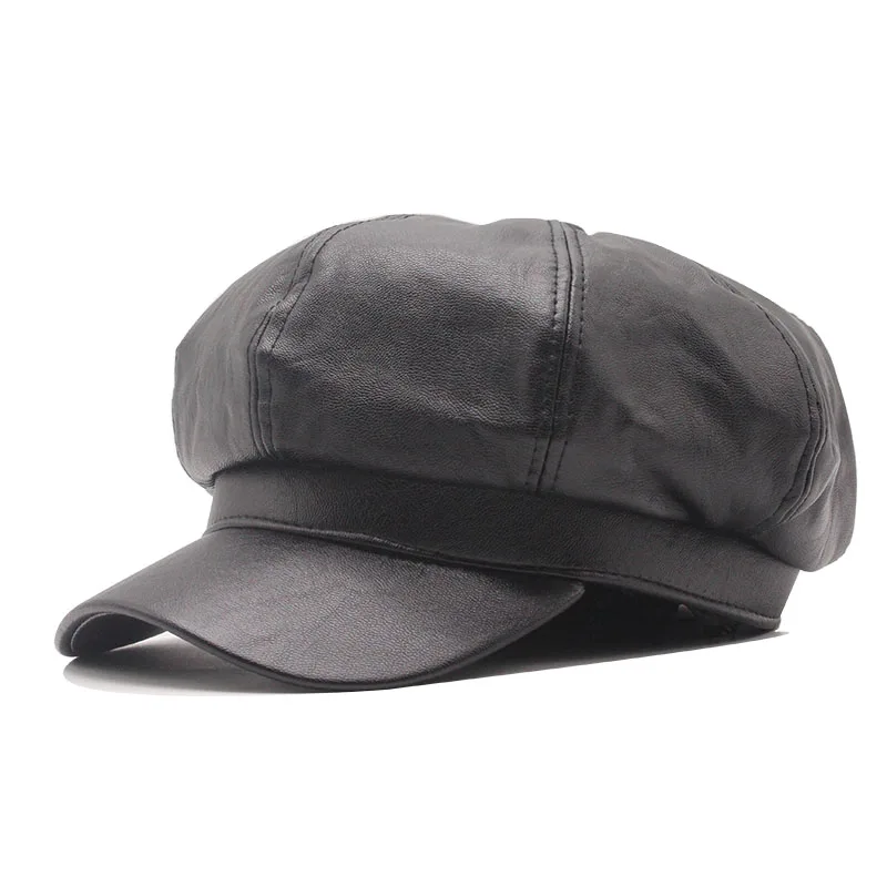 Кепка унисекс из натуральной кожи цвет в ассортименте 100%|Женские береты| |