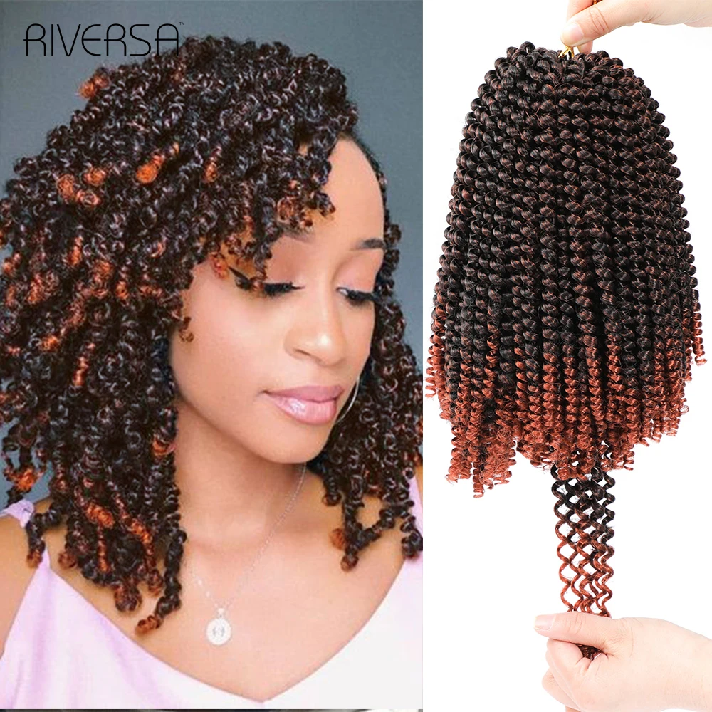 

8inch Spring Twist Crochet Hair Braids 30strands/pack Ombre 1B 27 30 350 Passion Curly Synthetic Braid Hair Short Dreadlocs Hair