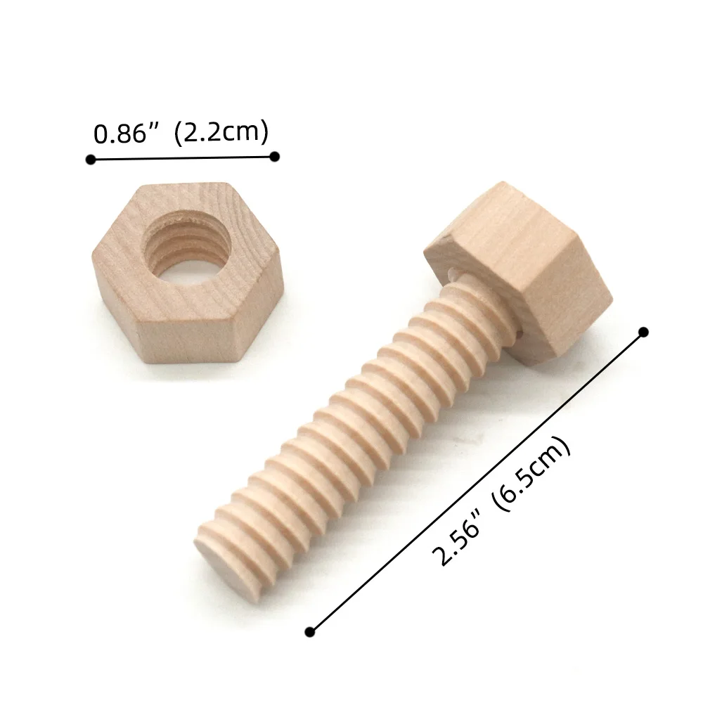 

Montessori Sesnsory Toys Wooden Bolts and Nuts Tools Mystery Bag Educational Toys For Toddlers Juguetes D0244H