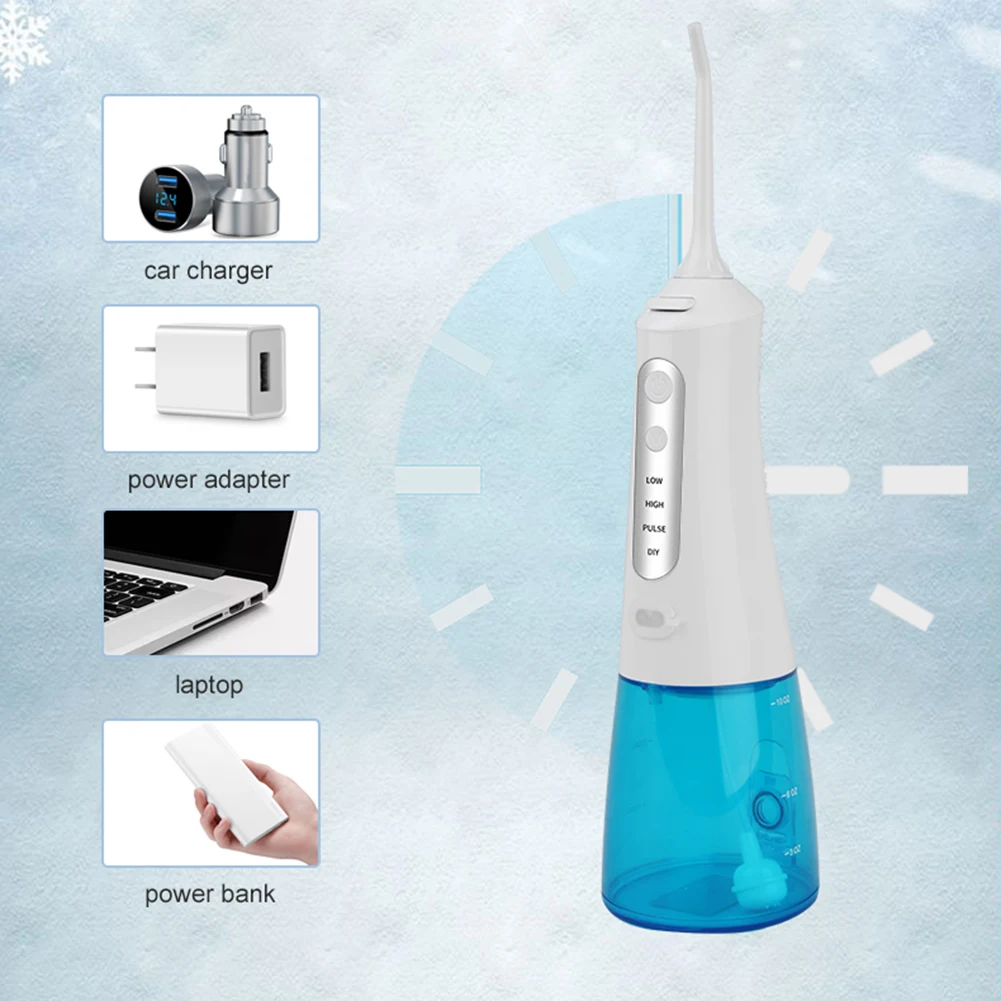 

300ml IPX7 Portable 3 Modes USB Rechargeable Cordless Electric Oral Irrigator Water Pulse Flosser Dental Jet Teeth Cleaner
