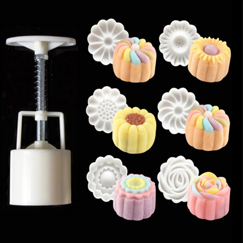 Flower Round Pastry Moon Cake Mold Mould Cookies Mooncake Decor Square Baking DIY Biscuit Gadg | Дом и сад