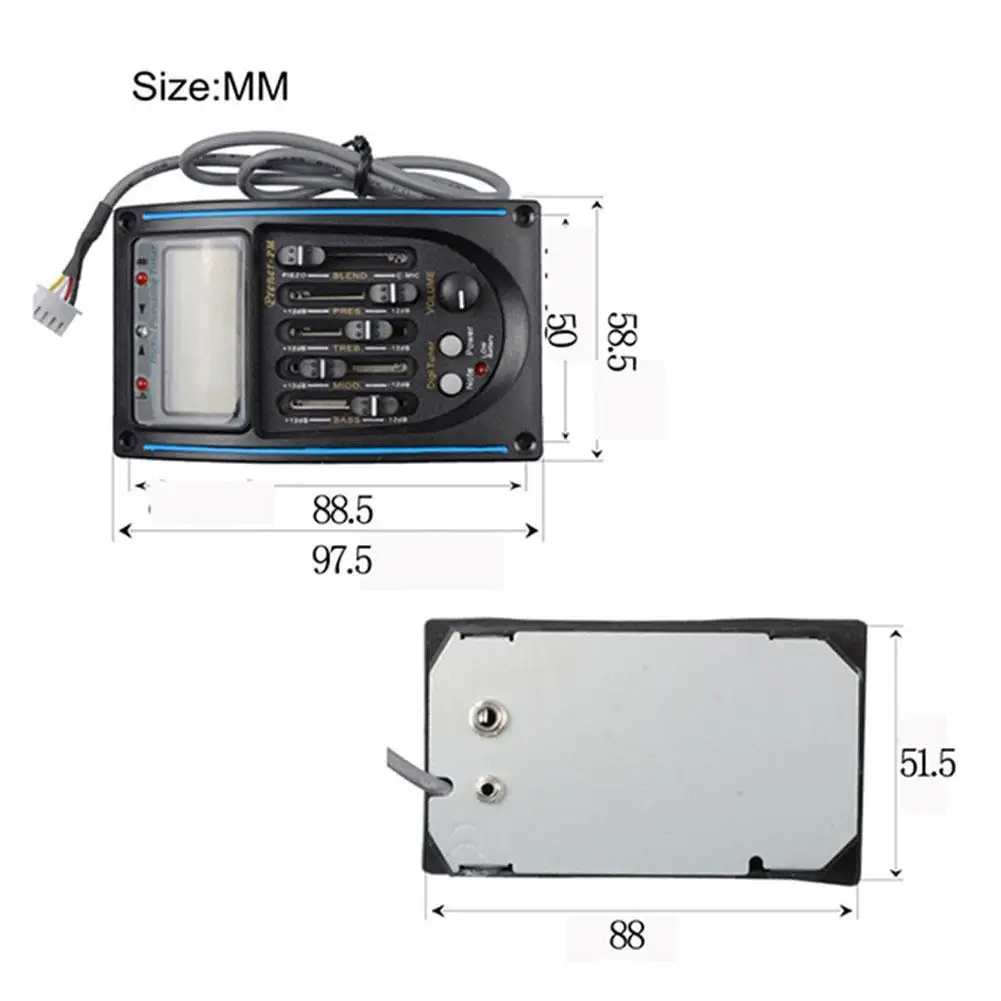 Guitarra Pickup 5-Band Acoustic Guitar Preamp EQ Equalizer Piezo Amplifier LCD Tuner + HI-FI MIC Microphone | Спорт и развлечения