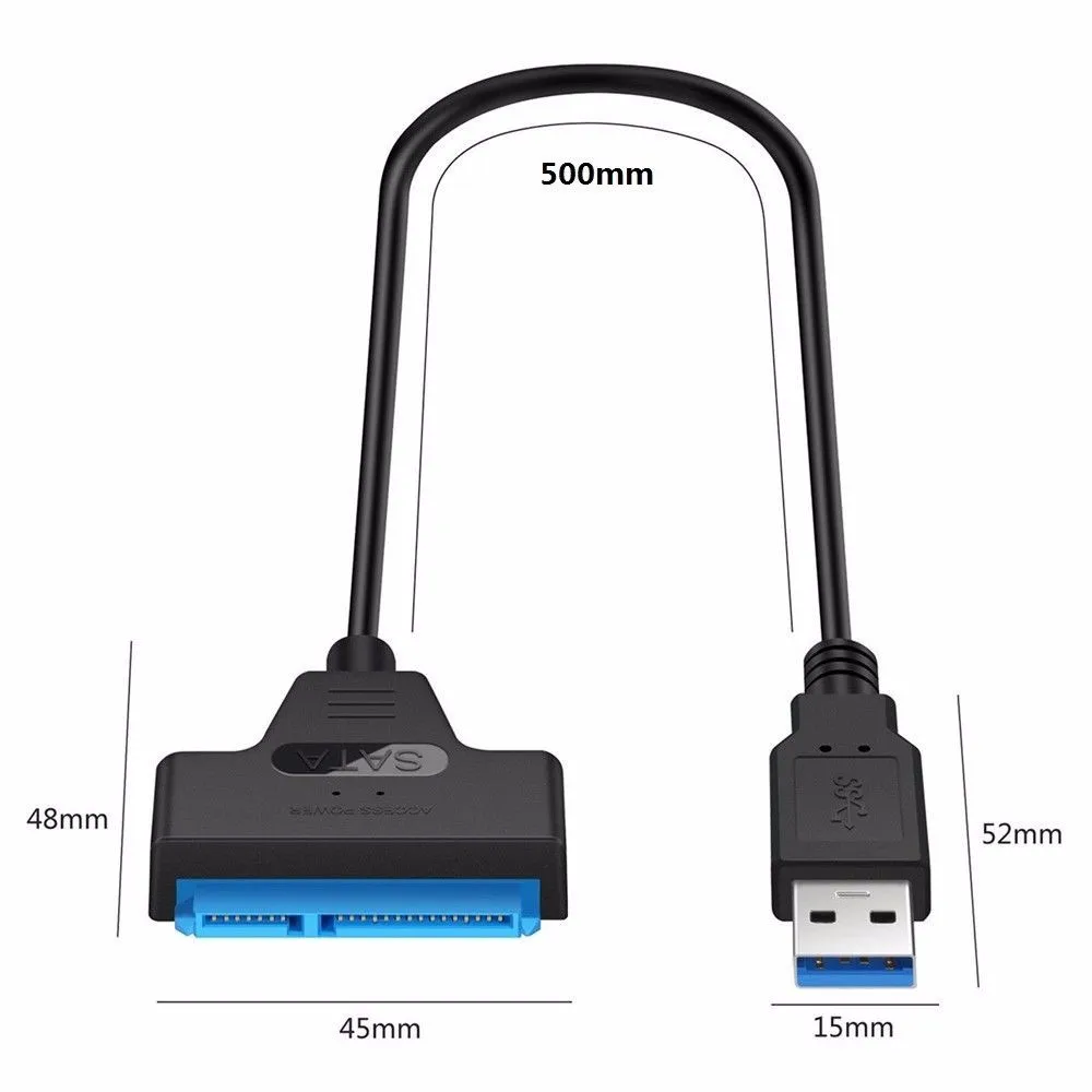 Кабель-переходник 22pin с USB 3 0 на SATA Lines кабель для подключения жёсткого диска SSD