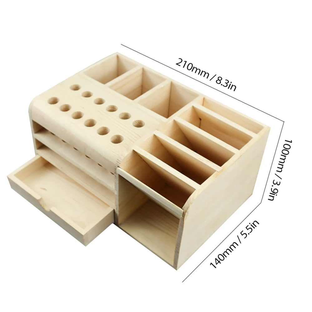 

Wooden Multifunctional Storage Box Mobile Repairing Tools Desk Storage Rack Screwdriver Tweezers Holder
