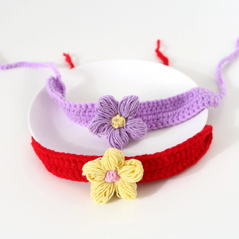 Шейный платок для домашних животных милый Плетеный вручную шейный с бабочкой