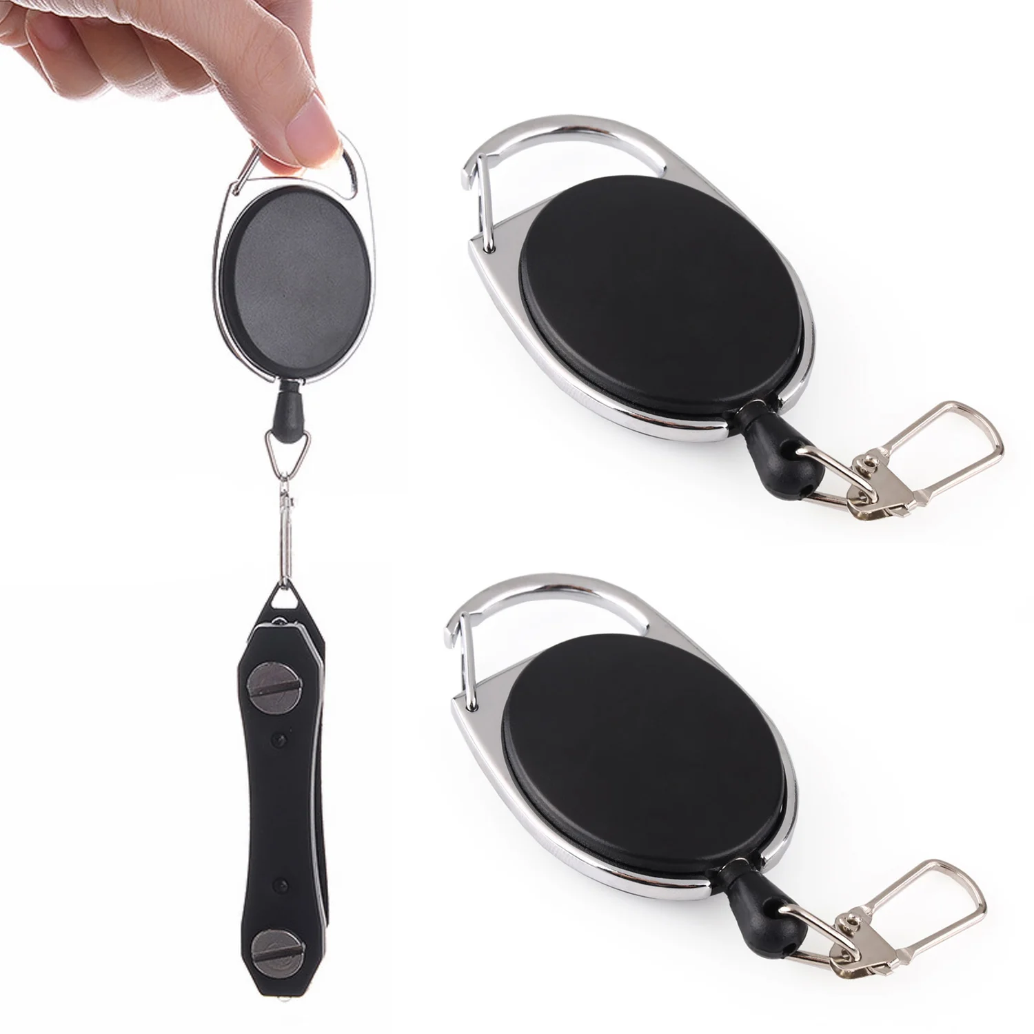 2 шт. выдвижной держатель значка катушка кольцо для ключей значок с карабином
