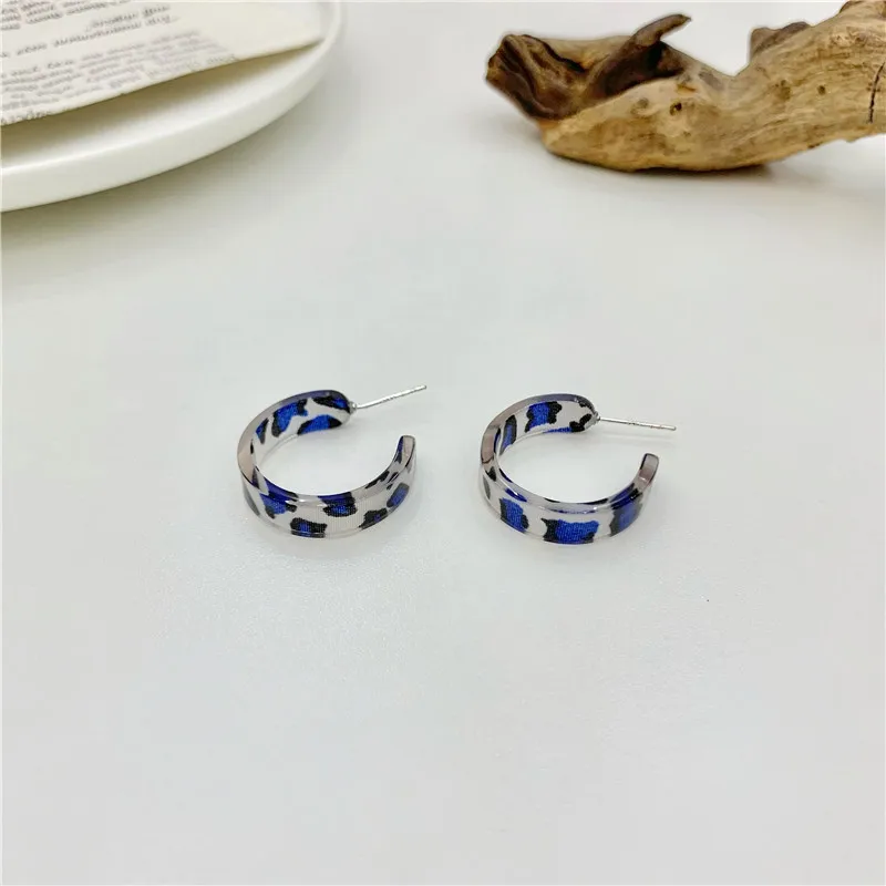 

New Round Leopard Print Hoop Earrings Simple Pattern Women Earrings