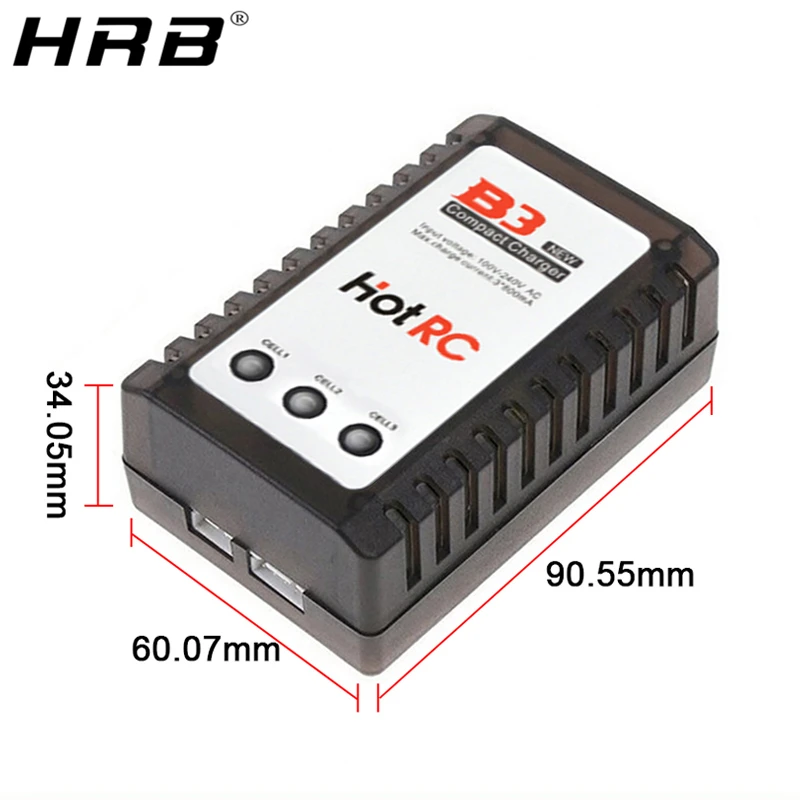 HotRC B3 Lipo Battery 7 4 В 11 1 2S 3S AC 10 Вт балансирующее зарядное устройство 110 240 компактная