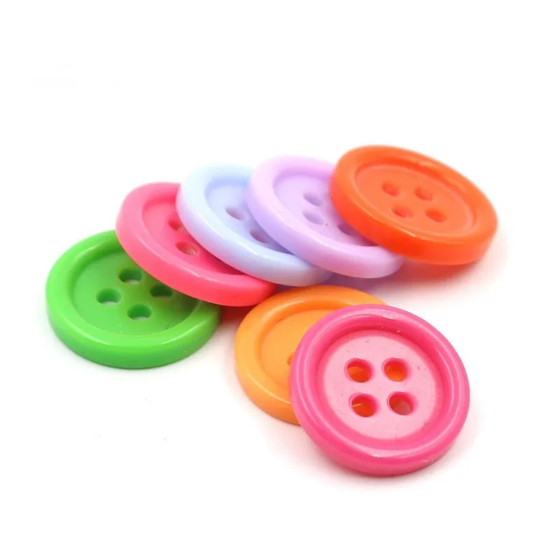 Цветные полимерные мини кнопки круглые плоские задние Швейные Кнопки 4 отверстия