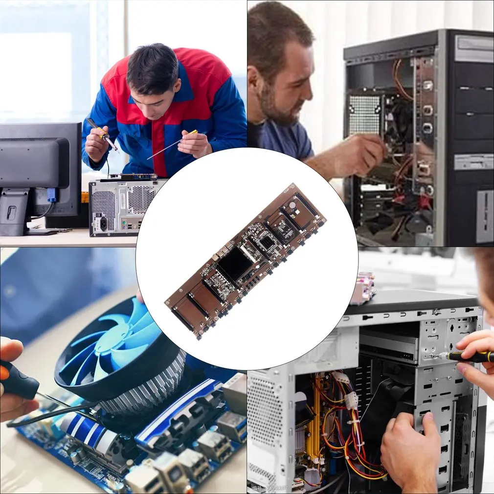 

HM65 Direct Insertion Eight Card Slot BTC Solid State Capacitor B250 B85 Multi Card Motherboard Support 1660 2070 3090 Rx580