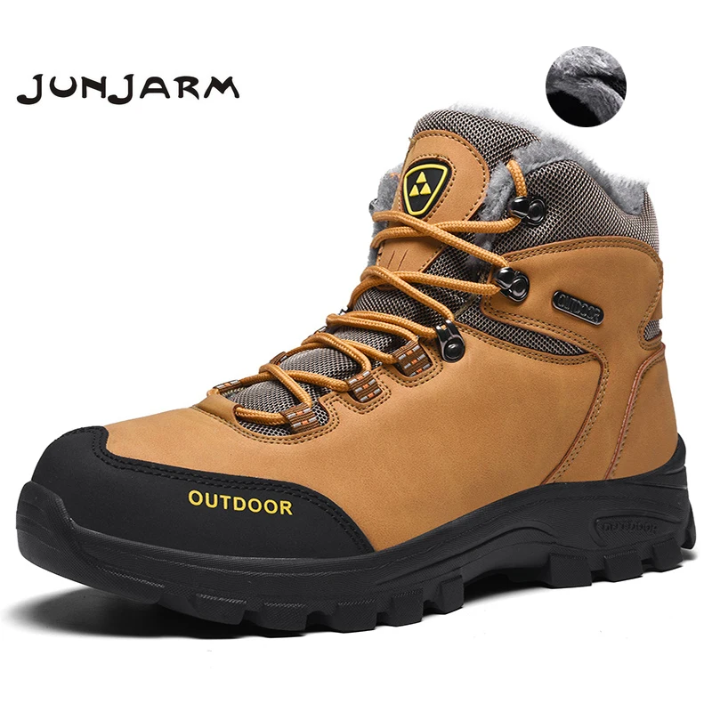 Мужские зимние ботинки с плюшевой подкладкой JUNJARM теплые водонепроницаемые