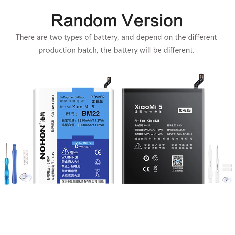 Аккумулятор NOHON для Xiaomi Mi 8 Pro 9T MIX 3 Max 2 2S Redmi 3S 3X 4X 3Pro 5 Plus K50 Note 8Pro 7 5A 4 K20 11 E POCO M4 F1 X4