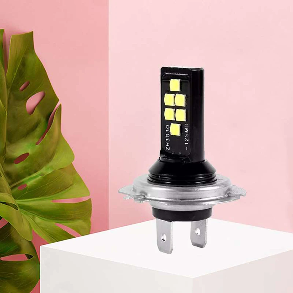 

4pcs H7 LED Car Headlight Bulb 1200LM 6000K 12W 3030 12SMD Auto Fog Lamp IP68 Waterproof Bright Vehicle Daytime Running Lights