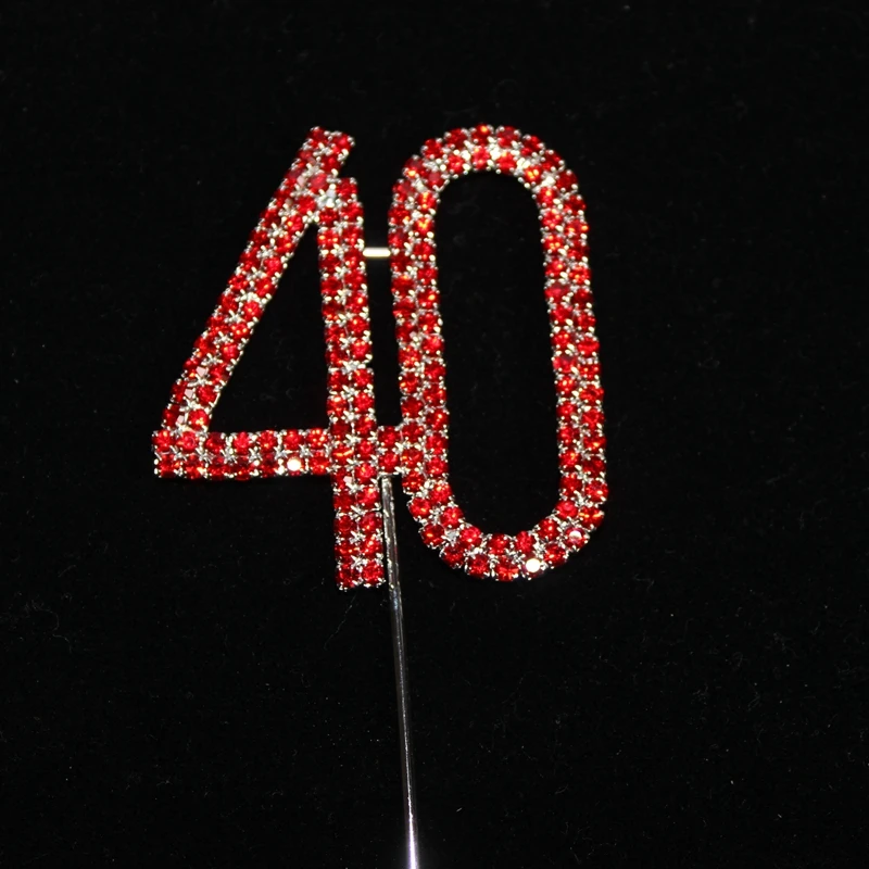 Стразы дня рождения свадьбы годовщины торта Топпер с цифрами 40 го 50 золотого и