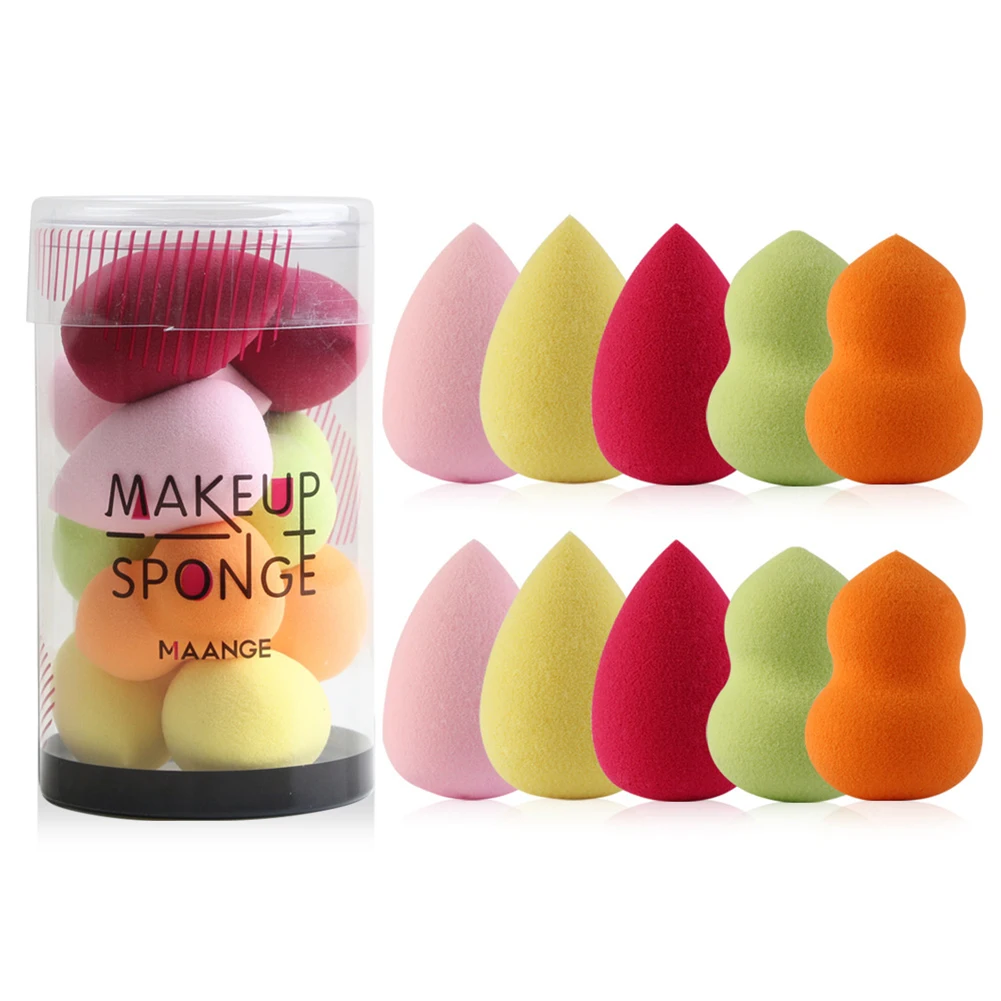 

10pcs Makeup Sponge Waterdrop Super Soft Cosmetics Puff Blender For Powder Liquid Cream Foundation Tool Wet and Dry Use