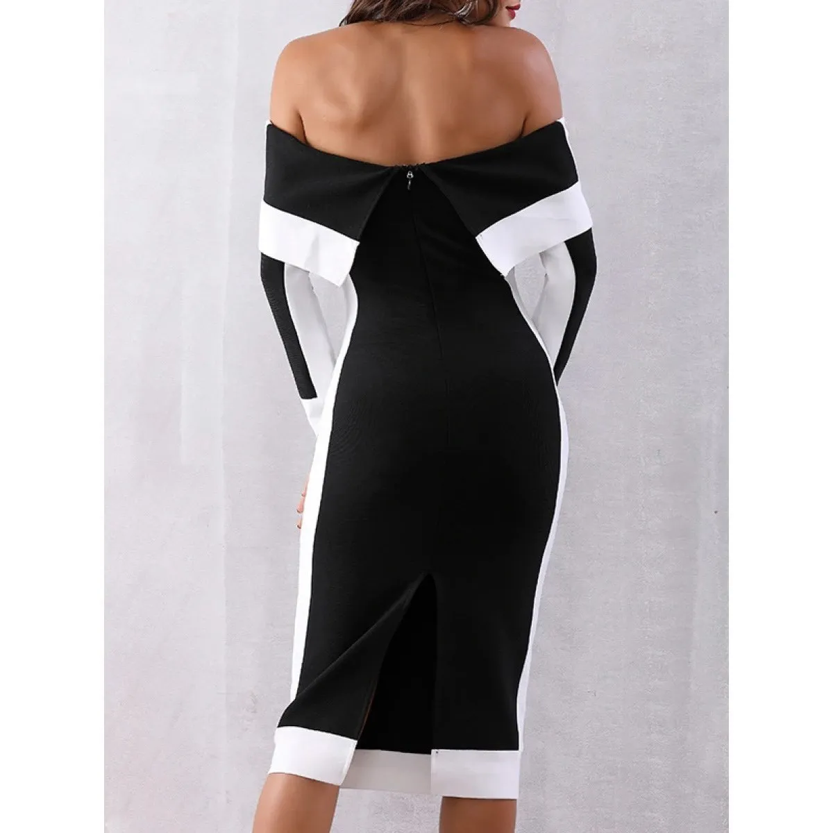 Платье женское черное с открытой спиной облегающее большого размера 5Xl 4Xl красное