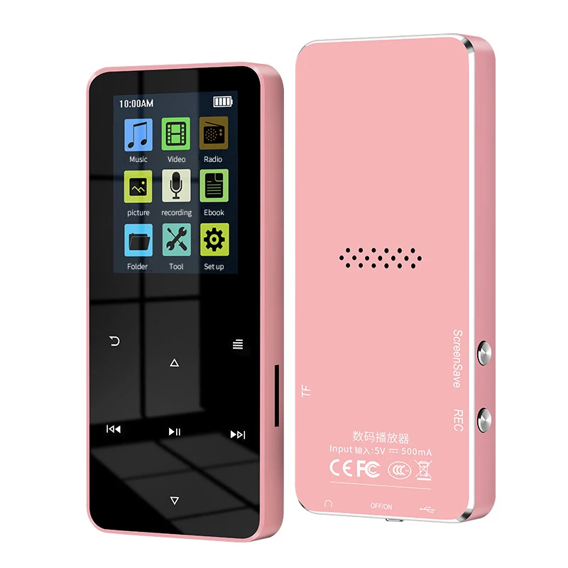 Mp3 плеер Bluetooth4.2 Hifi металлический портативный музыкальный с Fm радио запись Built in