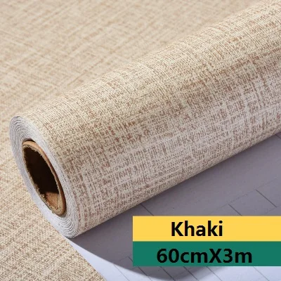 Flax Khaki Съемная водостойкая контактная бумага для стен спальни самоклеящаяся сплошное цветное стенное панно настенная бумага кожура и палка настенная крышка стикер - Цвет: Flax Khaki