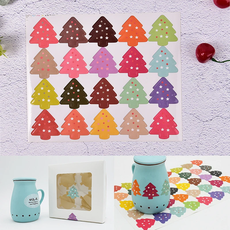 

100Pcs Рождественская елка значок дизайн DIY многофункциональное уплотнение Стикеры Подарочная этикетка