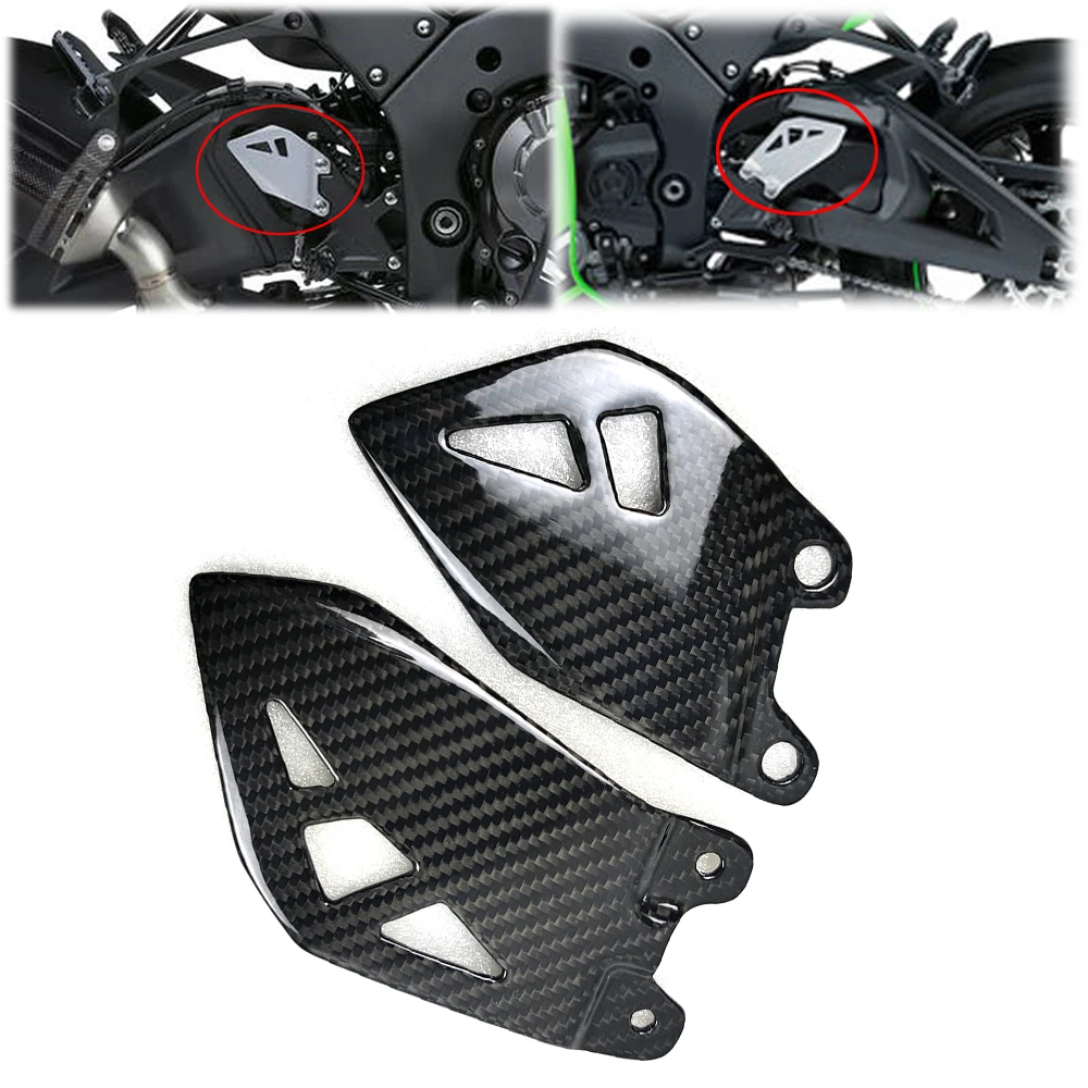 For Kawasaki ZX10R 2011-2021 Carbon Fiber Motorcycle Accessories Foot Peg Footrest Hanger Pedal Protector Heel Guards
