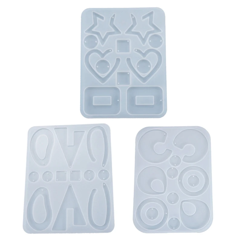 

3PCS Earring Resin Molds Silicone Resin Casting Molds Epoxy Molds for DIY Making