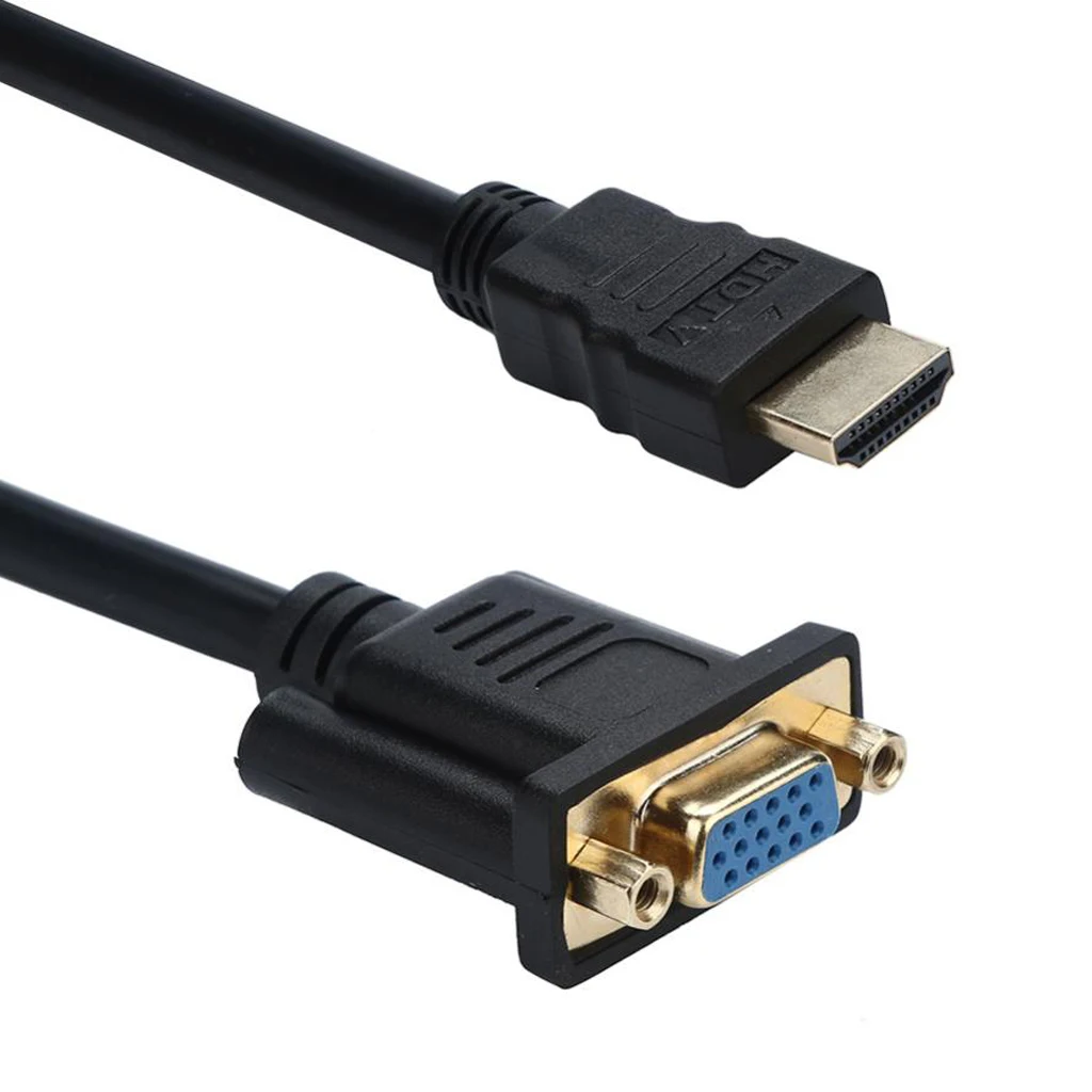 Черный A/V видео адаптер кабель папа 15 Pin к женскому VGA 30 см длина HDTV адаптерному