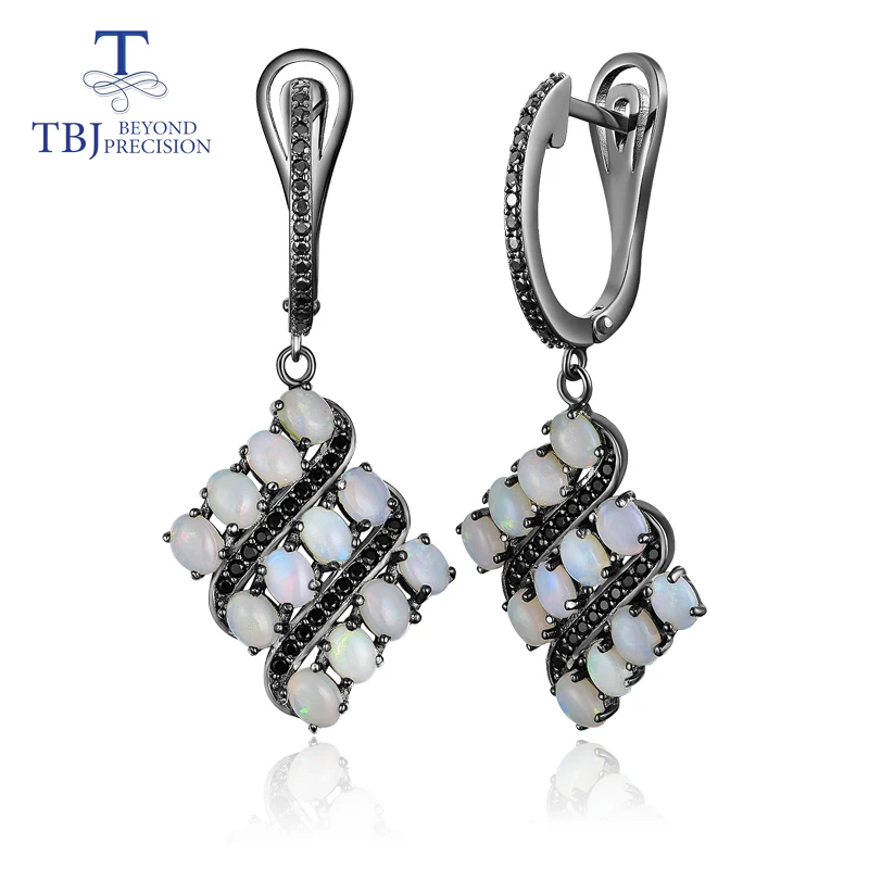 

TBJ, natural Ethiopia opal earring 925 sterling silver fine jewelry for women wife anniversary best gift