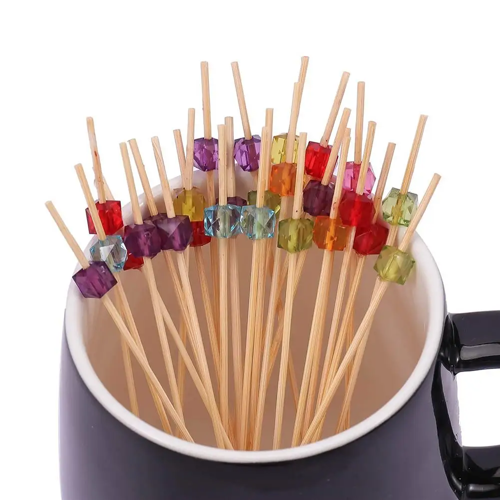 100 шт. коктейльные палочки ручной работы с кристаллами квадратные бусинами