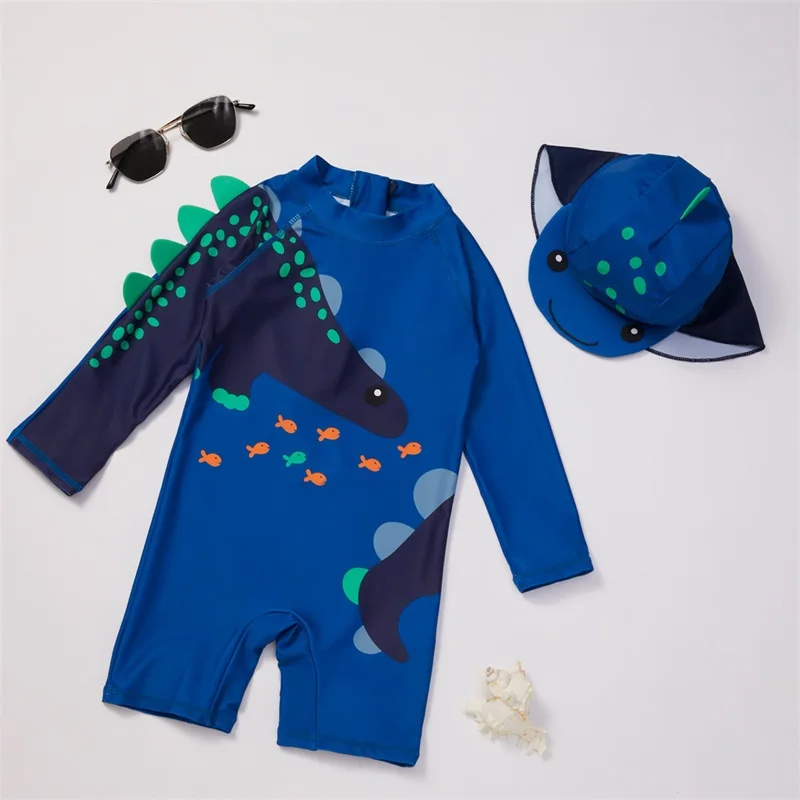 

New Children's Dinosaur Shark Swimsuit Boy Girl Summer Sun Protection Swimwear