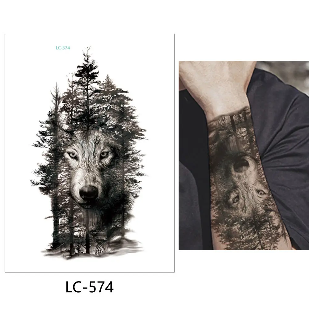 LC-574 Glaryyears 15*21 см временная татуировка наклейка Горячая Поддельные татуировки животные и растения флеш-тату водонепроницаемый маленький боди-арт для мужчин и женщин - Цвет: LC-574