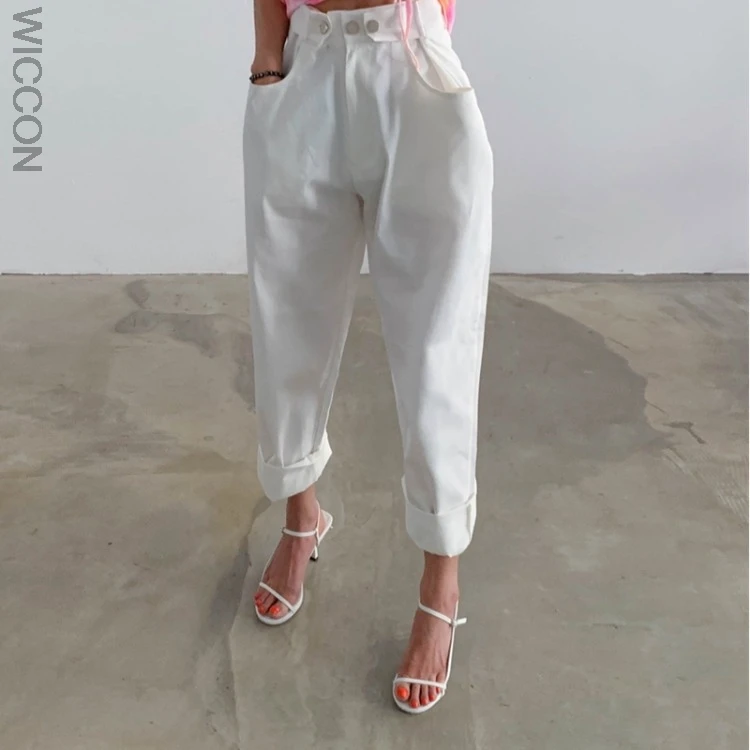 

2021 Summer Wide Leg Pants Women Solid Trousers Autumn Casual Elastic Waist Wide Leg Pantalon Plus Size