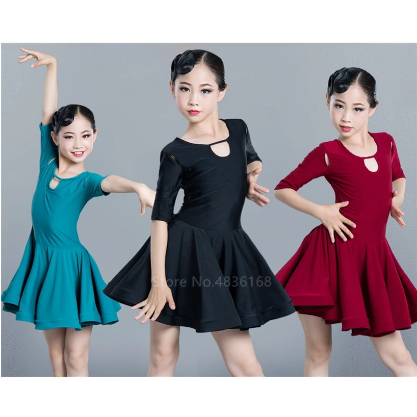 

110-170CM Children Cha Cha Rumba Samba Jive Competition Kids Dance Costume Baby Girl Latin Stage Performance Clothing Ballroom