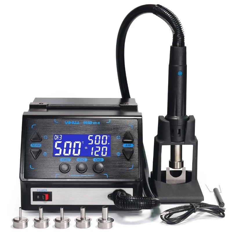 

YIHUA 993DM-II 1000W Fast Desoldering Hot Air Gun Soldering Station Intelligent Digital BGA Rework Station for PCB Chip Repair