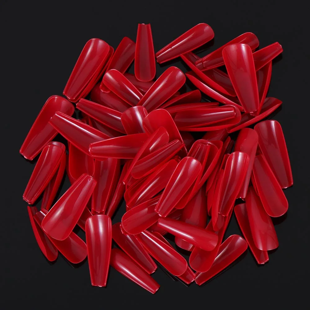 24/100 шт Блестящий высокий жесткий длинные ногти балетки с заостренным Поддельные