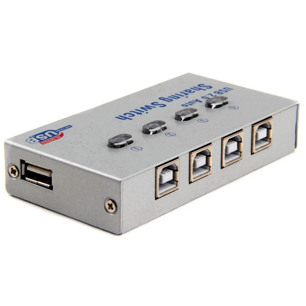 

USB 2.0 Scanner Splitter Switch HUB PC Compact Printer Sharing Metal 2 Port Adapter Box Electronic Accessories Office Device