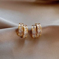 2021 lady c shape earrings bohemia hoop round crystal rhinestone stud earrings earring for women female jewelry