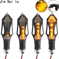 4pcs motorcycle turn signals light relay flowing water flashing light 12led blinker bendable tail signal