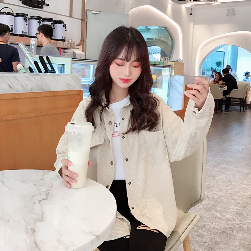 2020 длинный рукав кардиган размера плюс блузка Осенняя Вельветовая однотонная