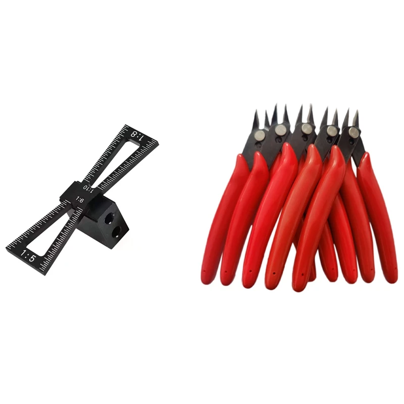 

Dovetail Jig Marking Gauge Template 1:5 1:6 1:8 And 1:10 Locator Tool With 5 Pcs 5 Inch Diagonal Cutting Pliers