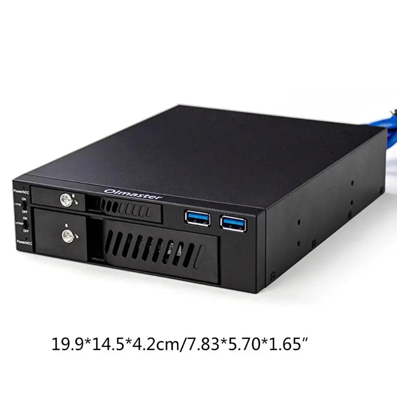

MR-6203 2.5/3.5" Internal HDD SSD Case Box Dual USB Hard Disk Enclosure for PC