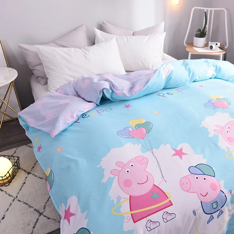 Piglet Blue Пододеяльник для одного двуспального размера, двуспальная кровать King size, чистое хлопковое стеганное одеяло для девочек, прекрасные подарки для детей, студентов - Цвет: Piglet Blue
