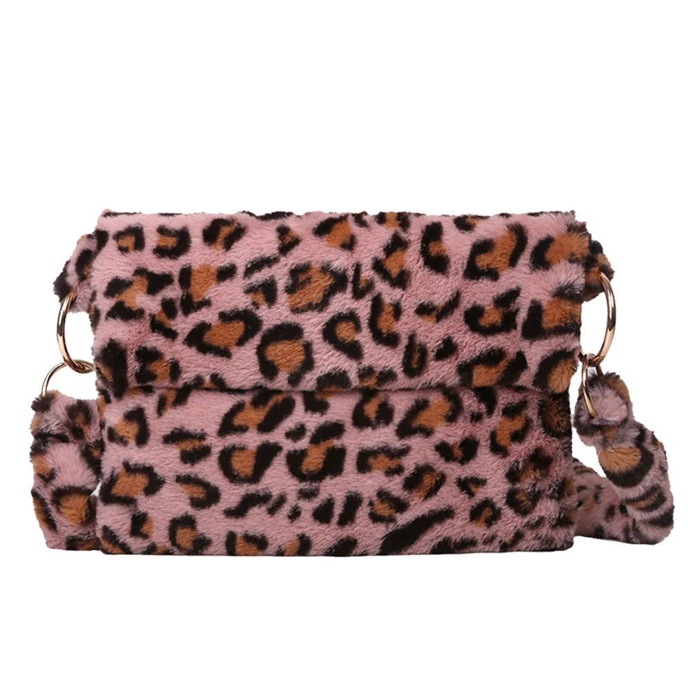 

Popular Simple Female Daily Bag Fashion Women Animal Printed Plush Shoulder Messenger Bag Autumn Winter Handbags