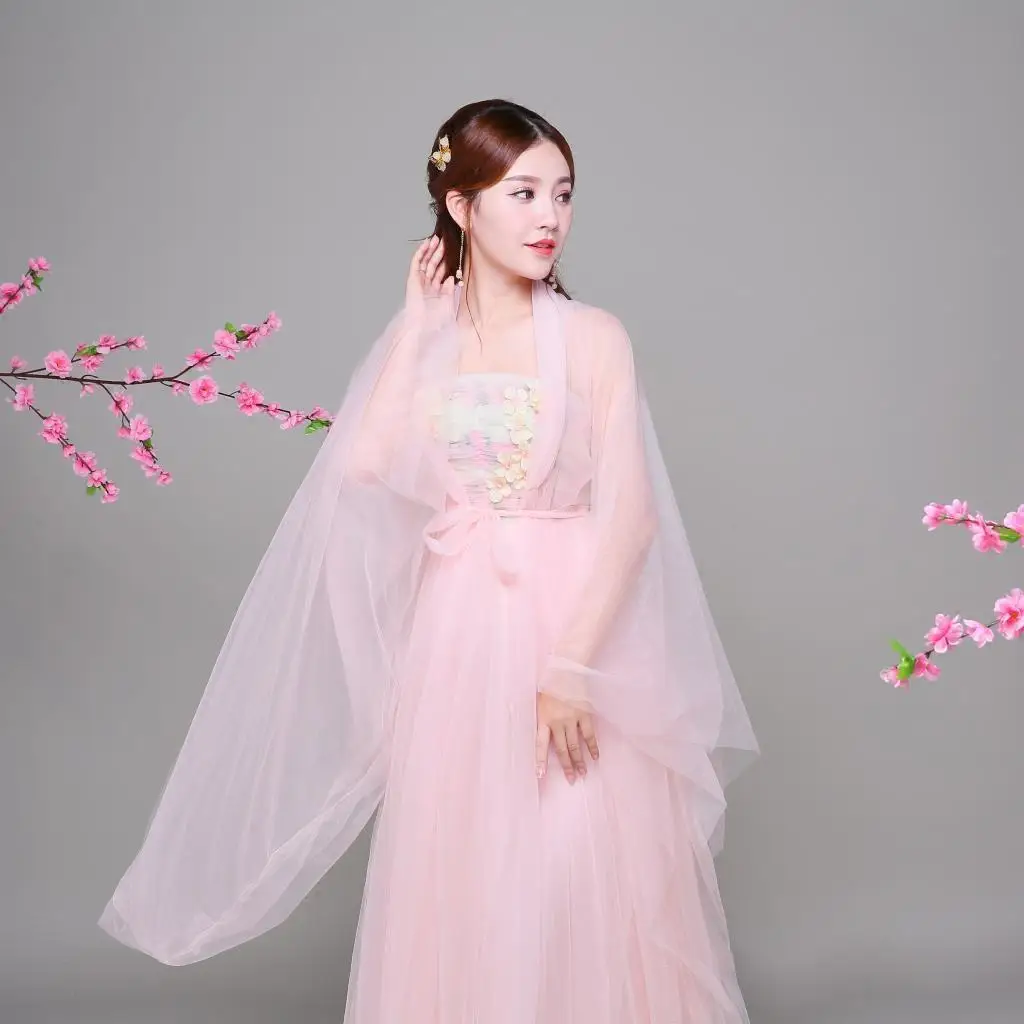Традиционное китайское сказочное платье Hanfu женское для народных танцев